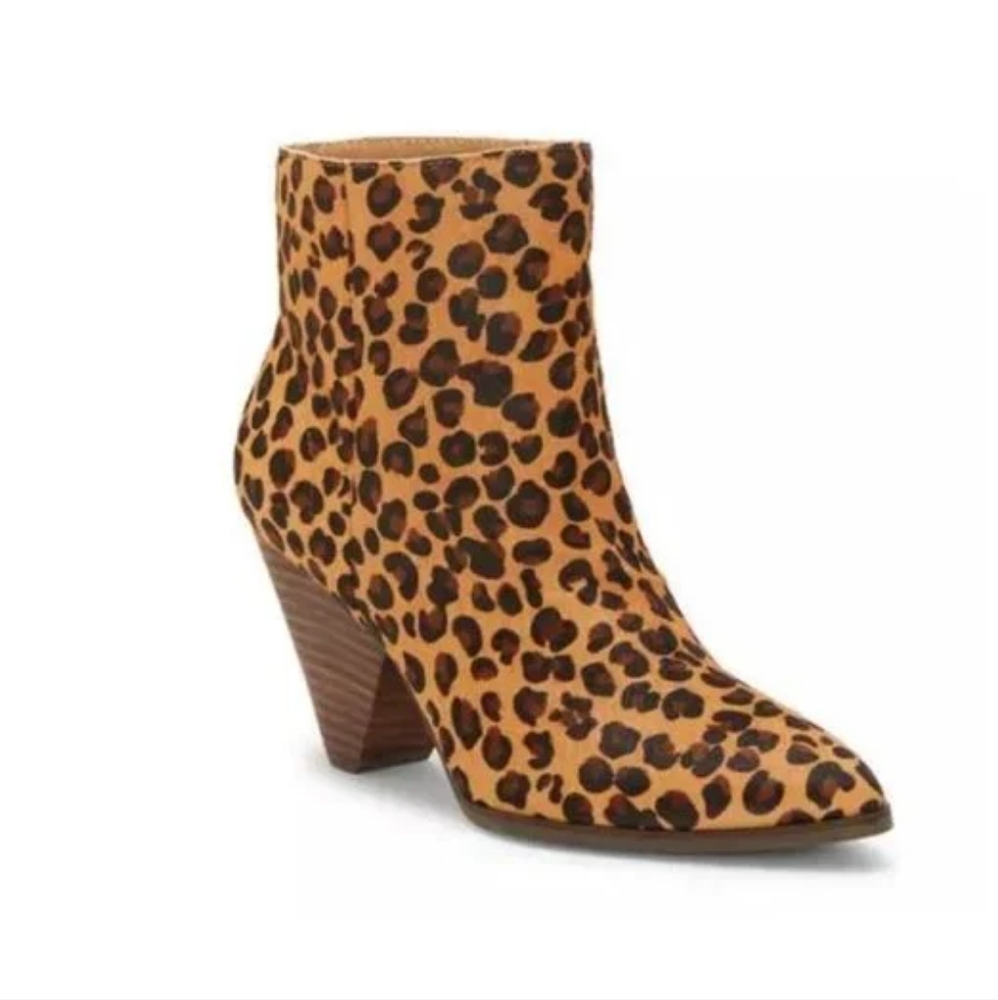 Lucky brand Munise leather cow hair leopard booties Size 9 - Picture 13 of 14